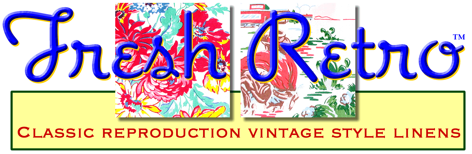 Fresh Retro Repro Tablecloths Logo Banner