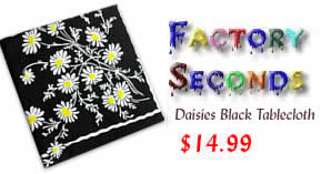 Black Darling Daisies Factory Second Tablecloth