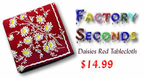 Red Darling Daisies Factory Second Tablecloth