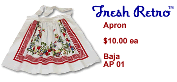 Vintage Tablecloth Apron Baja Pattern