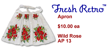 Vintage Tablecloth Apron Wild Rose Pattern
