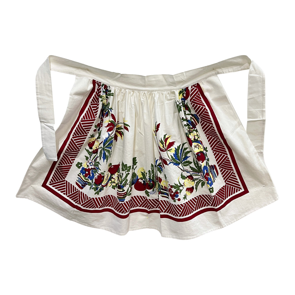 Baja Vintage Tablecloth Cotton Half Apron