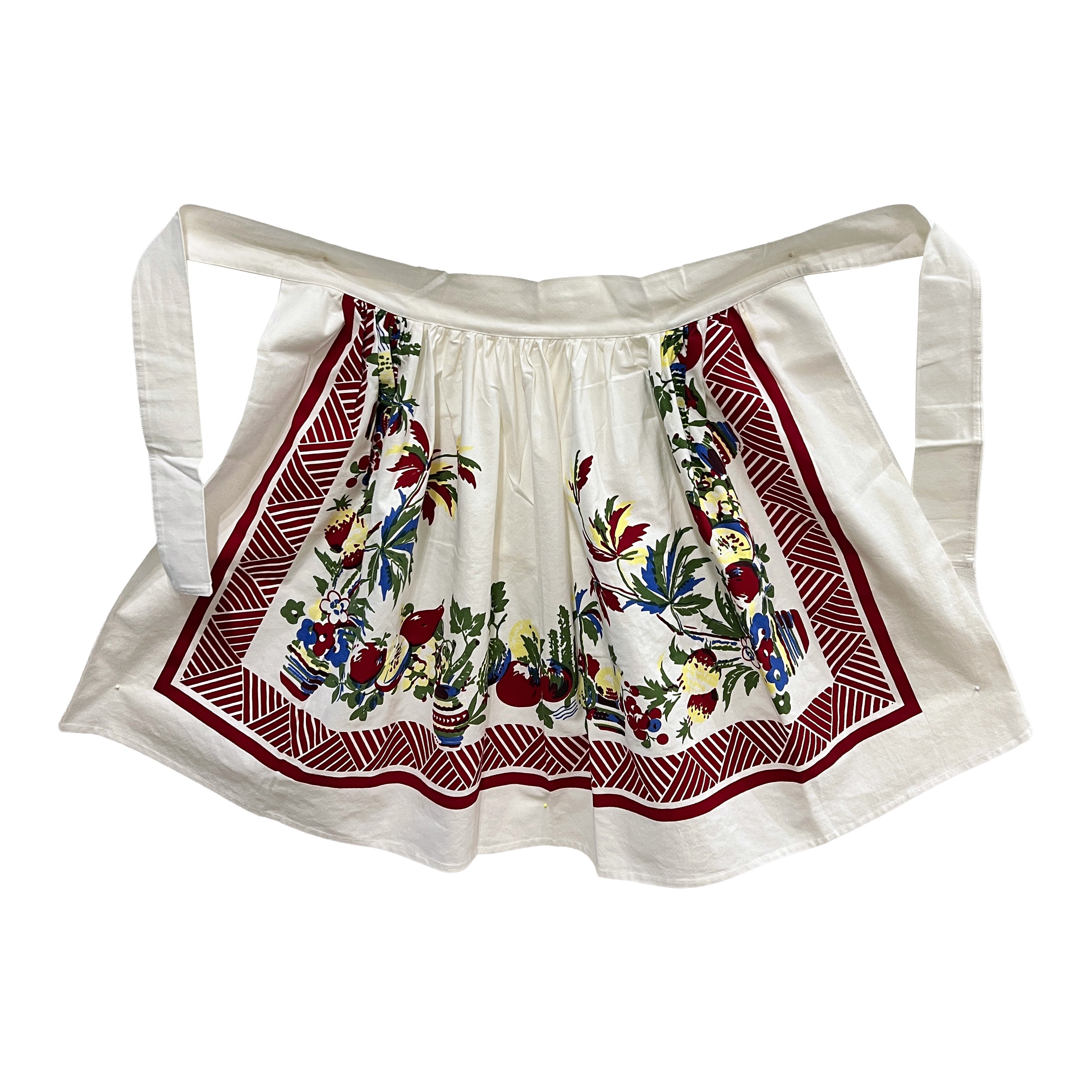 Baja Vintage Tablecloth Cotton Half Apron