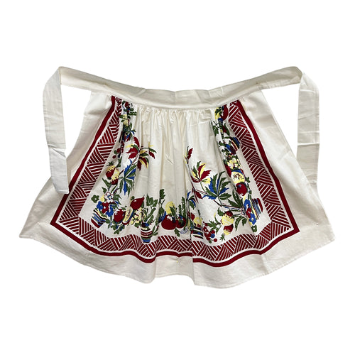Baja Vintage Tablecloth Cotton Half Apron