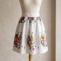 Bouquet Vintage Tablecloth Cotton Half Apron