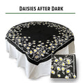 Reproduction Vintage 100% Cotton 60 Inch Square Retro Style Tablecloth - Daisies After Dark Pattern