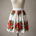 Wild Rose Vintage Tablecloth Cotton Half Apron
